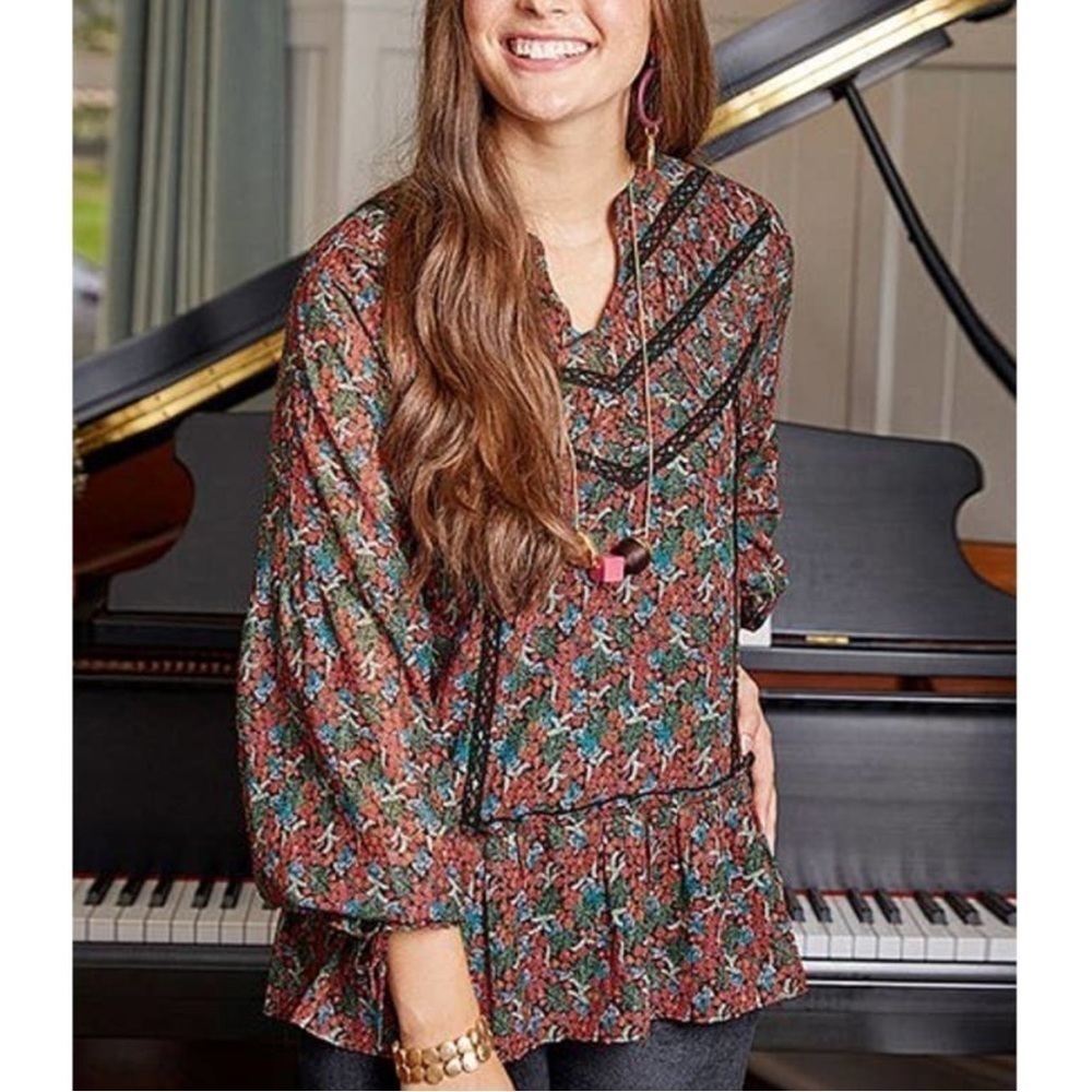 Matilda Jane Semi Sheer Floral Top Carol